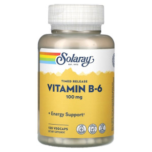 Solaray, Vitamin B-6 100 мг, 120 капс (120 порций)