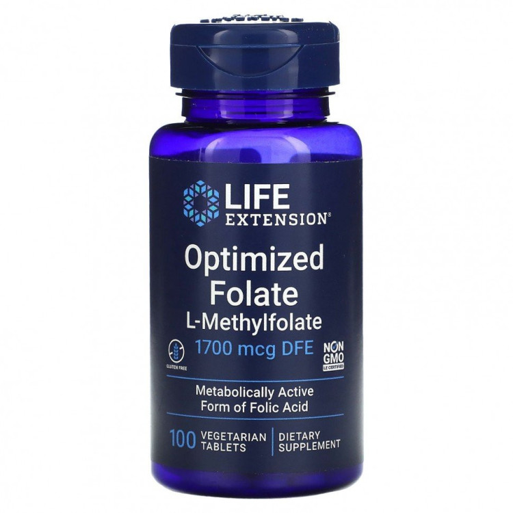 Life Extension, Optimized Folate L-Methylfolate 1700 мг, 100 табл (100 ...