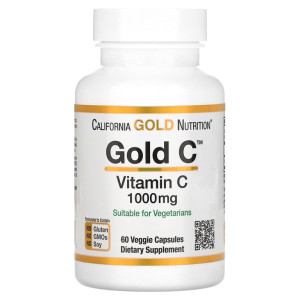 California, Gold Nutrition, Vitamin C, 1000 мг, 60 капс (60 порций)