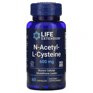 Life Extension, N-Acetyl L-Cystein, 600 мг, 60 капс (60 порций)