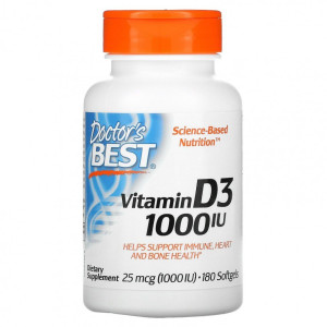 Doctor's Best, D3 1000, 180 капс (180 порций)