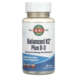 KAL, Balanced K2 Plus D-3, 60 капсул