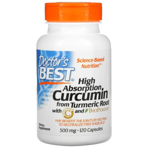 Doctor's Best, Absorption Curcumin, 500 mg, 120 капс (120 порций)