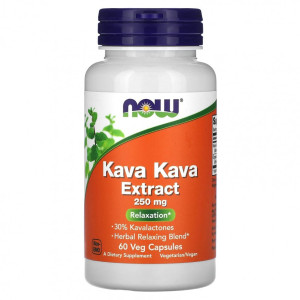 NOW, Kava Kava Extract, 250 мг, 60 капс (60 порции)