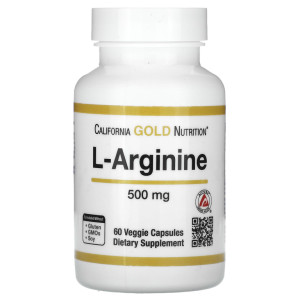 California Gold Nutrition, L-Arginine 500 mg, 60 капс (60 порций)