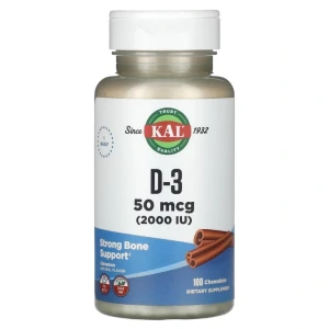 KAL, D-3 2000 МЕ, 100 капсул