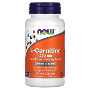 Now, L-Carnitine, 250 мг, 60 капс (30 порций)