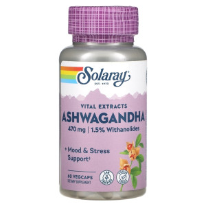 Solaray, Ashwagandha Root Extract 470 мг, 60 капс (60 порций)