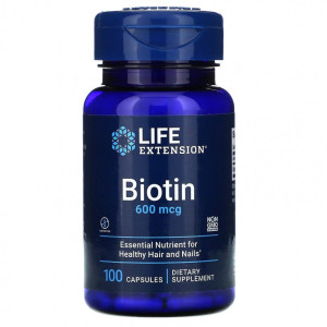 Life Extension,Biotin, 600 мкг, 100 капс (100 порций)