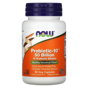 NOW, Probiotic-10 50 Billion, 50 капс (50 порций)