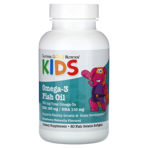 California Gold Nutrition, Omega-3 kids, 60 софтгель (60 порций)
