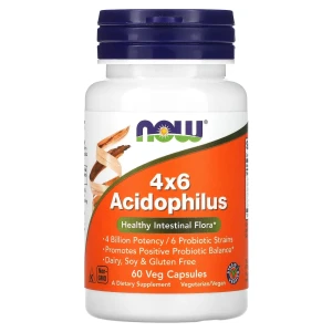 NOW, 4*6 Acidophilus, 60 капс (60 порций)