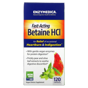 Enzymedica, Betaine HCL, 120 капс (60 порций)