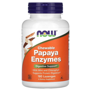NOW, Papaya Enzyme Chewable