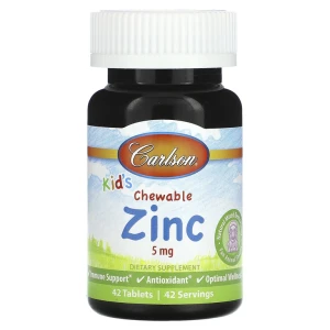 Carlson, Kids Chewable Zinc 5 мг, 42 табл