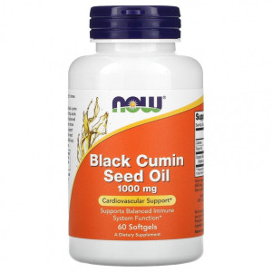 NOW, Black Cumin Seed Oil, 60 софтгель (60 порций)