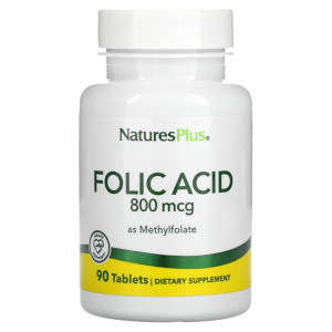 Natures Plus, Folic Acid 800 мг, 90 табл (90 порций)