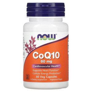NOW, CoQ10 60 мг, 60 капс (60 порций)