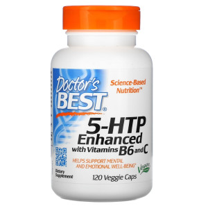 Doctor's Best, 5-HTP with B6, C, 120 капс (120 порций)