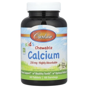 Carlson, Kids Chewable Calcium, 60 табл