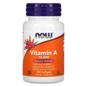 NOW, Vitamin A 10000 ΠΠ, 100 ΡΠΎΡΡΠ³Π΅Π»Ρ (100 ΠΏΠΎΡΡΠΈΠΉ)