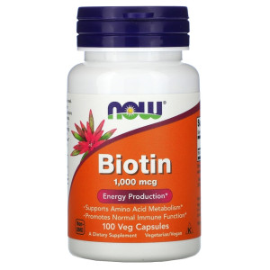 NOW, Biotin, 1000 мкг, 100 капс (100 порций)