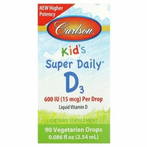 Carlson, Kids Super Daily D3 600 МЕ, 2,54 мл