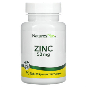 Natures Plus, Zinc 50 мг, 90 табл (90 порций)