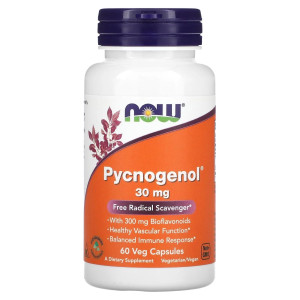 NOW, Pycnogenol, 30 мг, 60 капс (30 порций)