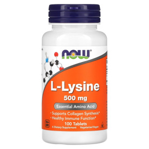 NOW,L-Lysine, 500 мг, 100 табл (100 порций)