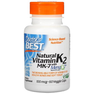 Doctor's Best, Natural Vitamin K2 MK-7 100 мг, 60 капс (60 порций)