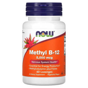 NOW, Methyl B-12, 5000 мг, 60 паст (60 порций)
