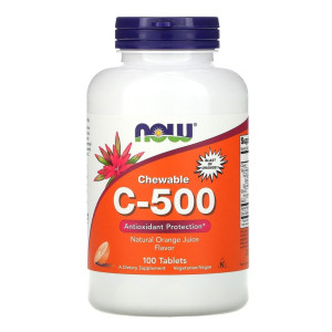 NOW, Chewable C-500, 100 табл (100 порций)