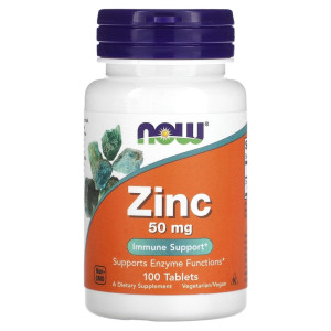 NOW, Zinc Gluconate, 50 мг, 100 табл (100 порций)