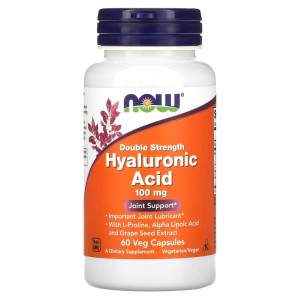 NOW, Hyaluronic Acid 100 мг, 60 капс (60 порций)