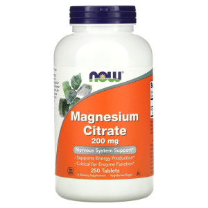 NOW, Magnesium Citrate, 250 табл (125 порций)