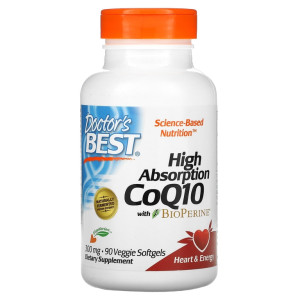 Doctor's Best, High Absorption CoQ10 with BioPerine, 300 мг, 90 капс