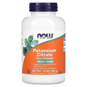 NOW, Potassium Citrate Pure Powder, 340 г (243 порции)