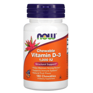 NOW, Chewable D3, 180 капс (180 порций)