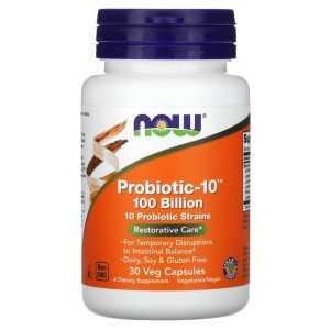 NOW, Probiotic-10 100 Billion, 30 капс (30 порций)