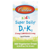 Carlson, Kids D3 + K2, 10,16 мл (360 порций)
