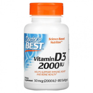 Doctor's Best, Vitamin D3, 2000, 180 капс (180 порций)