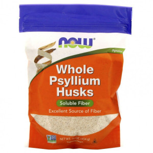 NOW, Whole Psyllium Husks, 454 г (45 порций)