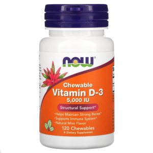 NOW, Vitamin D3 5000, 120 паст (120 порций)