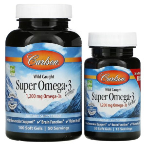 Carlson, Super omega-3, 1200 мг