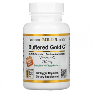 California Gold Nutrition, Buffered Gold C 750 mg, 60 капс (60 порций)