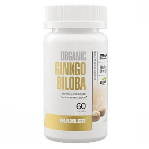 MAXLER, Ginkgo Biloba Organic, 60 табл (60 порций)
