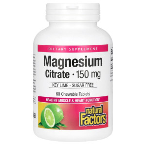 Natural Factors, Kids Mag Citrate, 60 жев табл (60 порций)