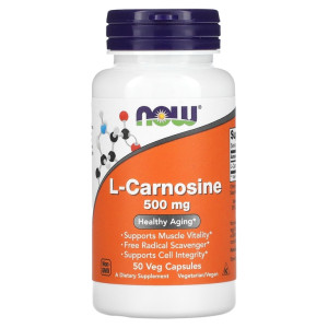 NOW, L-Carnosine 500 мг, 50 капс (50 порций)
