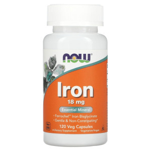 NOW, Iron, 18 мг, 120 капс (120 порций)